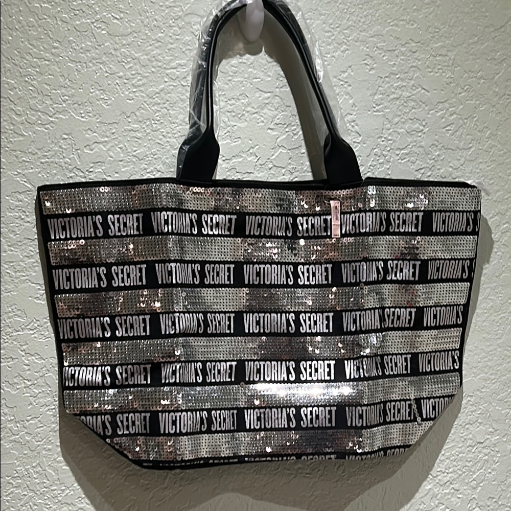 Victoria's Secret Black and Silver Chic Tote